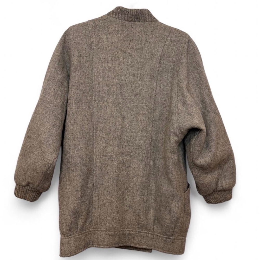 VTG unisex Sanro Melbourne Wool Coat Grey Lana Fleece unisex‎ S/M 8 - Picture 2 of 8